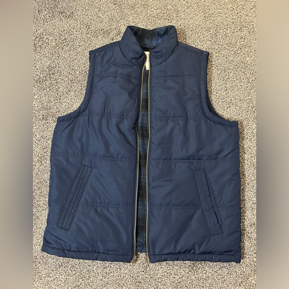 Men’s Navy Vest- waterproof and flannel inside